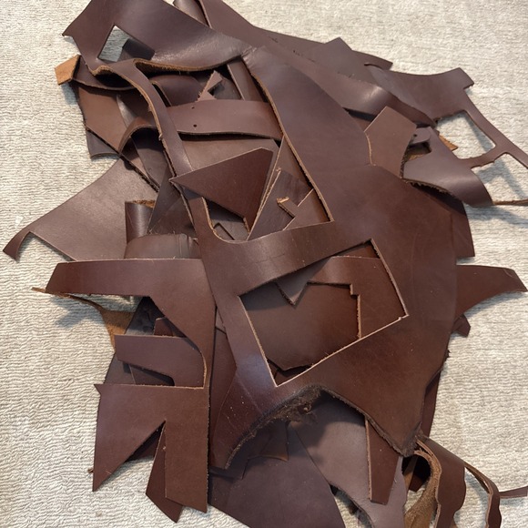 Jackets & Blazers - 4 Lb 8.8oz HUGE Lot of 57 pieces Brown Leather Scraps RemnantsCrafting/ Jewelry